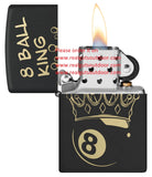 Zippo Billiards Champion Design Black Matte Laser Engrave 46291