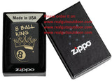 Zippo Billiards Champion Design Black Matte Laser Engrave 46291