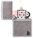 Zippo Armor® Antique Silver Flame Design Deep Carve 46399