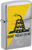 Zippo Dont Tread On Me Gadsden Flag Design Brushed Chrome 48118