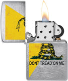 Zippo Dont Tread On Me Gadsden Flag Design Brushed Chrome 48118