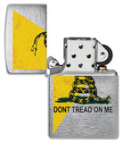 Zippo Dont Tread On Me Gadsden Flag Design Brushed Chrome 48118
