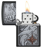 Zippo Ship Shark Emblem Design Black Matte 48120