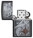 Zippo Ship Shark Emblem Design Black Matte 48120