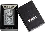 Zippo Skull Anchor Emblem Design Black Matte 48122