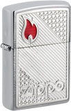 Zippo Tiles Emblem Design Brushed Chrome 48126