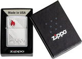 Zippo Tiles Emblem Design Brushed Chrome 48126