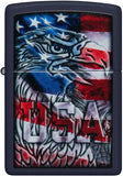 Zippo Eagle Flag Design Navy Matte 48189