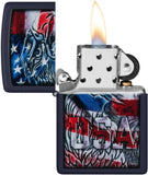Zippo Eagle Flag Design Navy Matte 48189