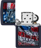Zippo Eagle Flag Design Navy Matte 48189