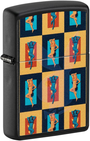 Zippo Playboy Black Light Rabbit Head Black Matte 48233