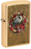 Zippo Spazuk Bird and Roses Design Brushed Brass 48329