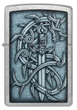 Zippo Medieval Dragon and Blade Street Chrome 48365