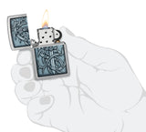 Zippo Medieval Dragon and Blade Street Chrome 48365