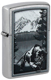 Zippo Mountain Lion Design Street Chrome 48381