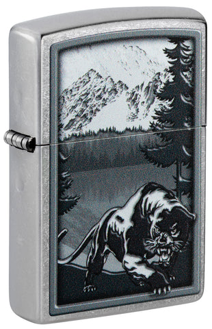Zippo Mountain Lion Design Street Chrome 48381