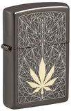 Zippo Cannabis Design Laser Two Tone Black Ice 48384