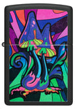 Zippo Black Light Trippy Mushgroom Black Matte 48386