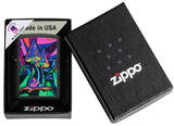 Zippo Black Light Trippy Mushgroom Black Matte 48386