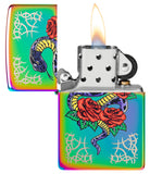 Zippo Rose Snake Tattoo Design Multi Color 48395