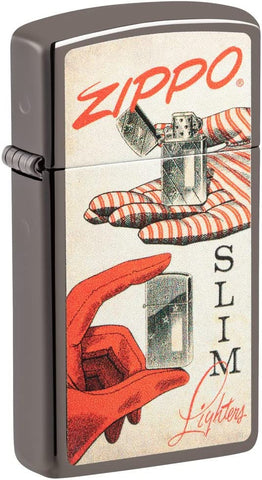 Zippo Vintage Design Slim Black Ice 48396