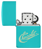 Zippo Chevy Script Logo Flat Turquoise 48399