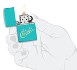Zippo Chevy Script Logo Flat Turquoise 48399
