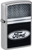 Zippo Ford Logo Diamond Plate Metal Design Street Chrome 48405