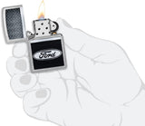 Zippo Ford Logo Diamond Plate Metal Design Street Chrome 48405
