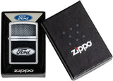 Zippo Ford Logo Diamond Plate Metal Design Street Chrome 48405