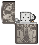 Zippo Day of The Dead Skull Cross Design Black Ice 48411