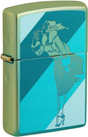 Zippo Windy Design High Polish Teal 48457