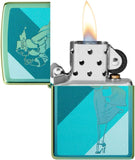Zippo Windy Design High Polish Teal 48457