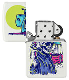 Zippo Wild West Skeleton Design White Matte 48502