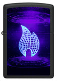 Zippo Black Light UFO Flame Design Black Matte 48514