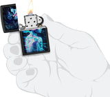 Zippo Black Light Cyber Woman Design Black Matte 48517