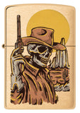 Zippo Wild West Skeleton Design Brushed Brass 48519