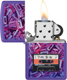 Zippo Cassette Tape Design Purple Matte 48521