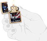Zippo U.S. Navy Eagle Anchor & Flag Brushed Brass 48549