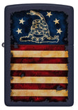 Zippo Don't Tread On Me-Gadsden Flag Navy Matte 48554