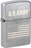 Zippo U.S. Army US Flag Laser Engrave Street Chrome 48557