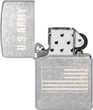 Zippo U.S. Army US Flag Laser Engrave Street Chrome 48557