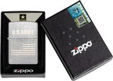 Zippo U.S. Army US Flag Laser Engrave Street Chrome 48557