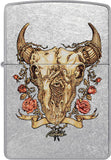 Zippo Rick Rietveld Floral Bull Skull Street Chrome 48559