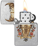 Zippo Rick Rietveld Floral Bull Skull Street Chrome 48559