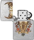 Zippo Rick Rietveld Floral Bull Skull Street Chrome 48559