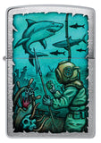 Zippo Shark Nautical Design Brushed Chrome 48561