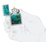 Zippo Shark Nautical Design Brushed Chrome 48561