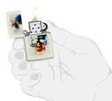 Zippo Skull Print Design Glow in The Dark Matte 48563