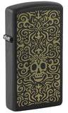 Zippo Skull Filigree Design Slim Black Matte 48564